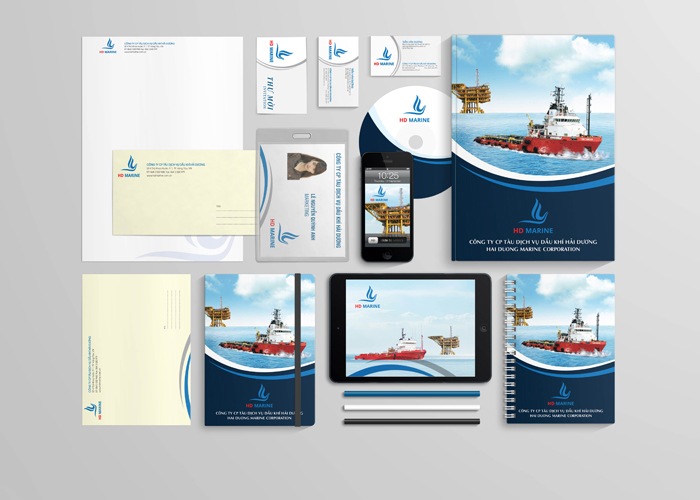 HD MARINE - Thiết kế logo và hồ sơ năng lực công ty dầu khí HD MARINE